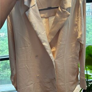 H&M Oversized Satin Cream Blazer